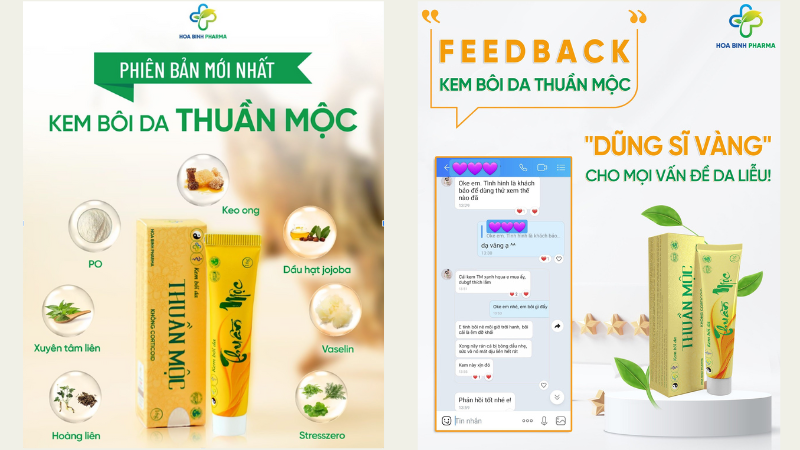 Kem bôi da Thuần Mộc hoàn toàn không chứa corticoid, giúp giảm thiểu nguy cơ tác dụng phụ